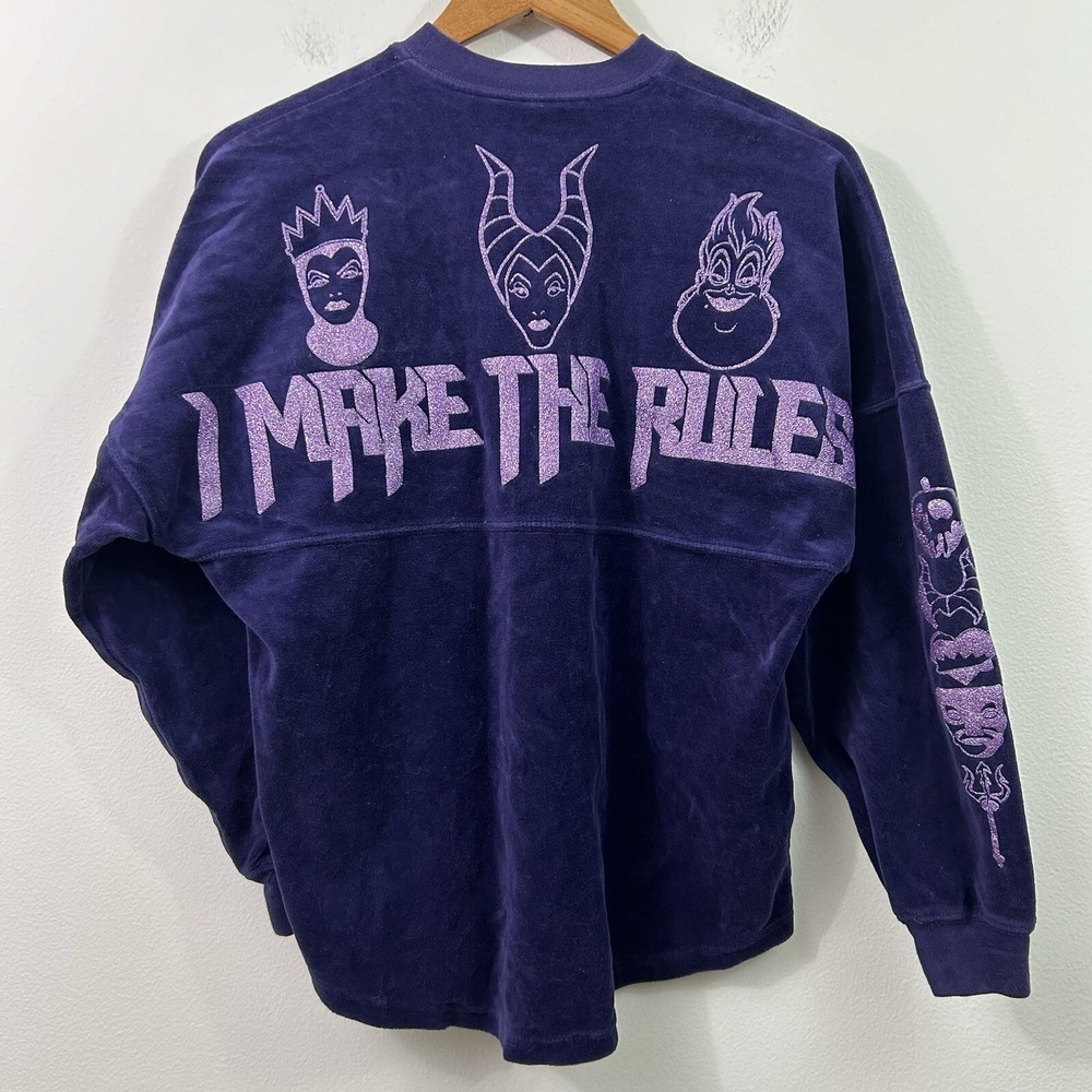 Disney Villains Spirit Jersey Purple Velour I Make The Rules Glitter XS XS/S